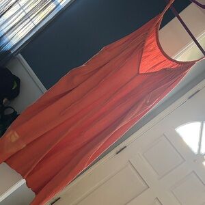 Sleeveless Orange Maxi Dress